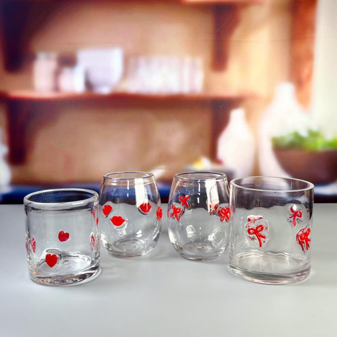 Tri-color Gradient Frosted Coupe Glass Customized Sprayed Color 5