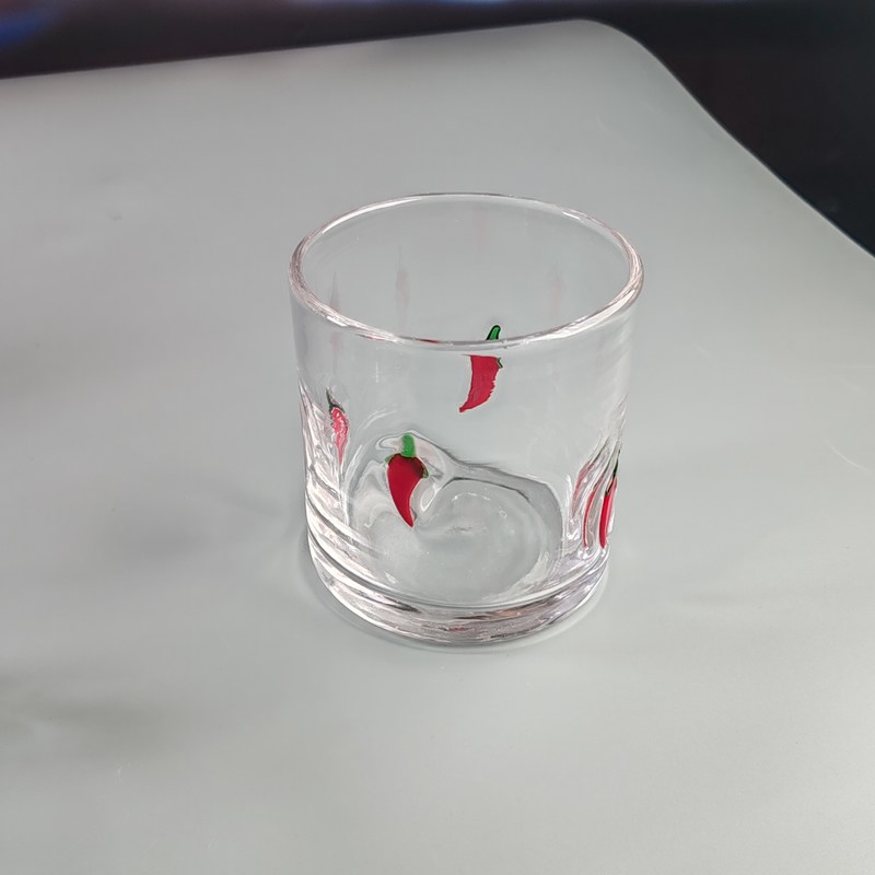 جودة 14oz Chili Decorative DOF Glass Heart Shape Water Tumbler Glasses Mexico Rock Glass Cup for Wedding Party Gift مصنع