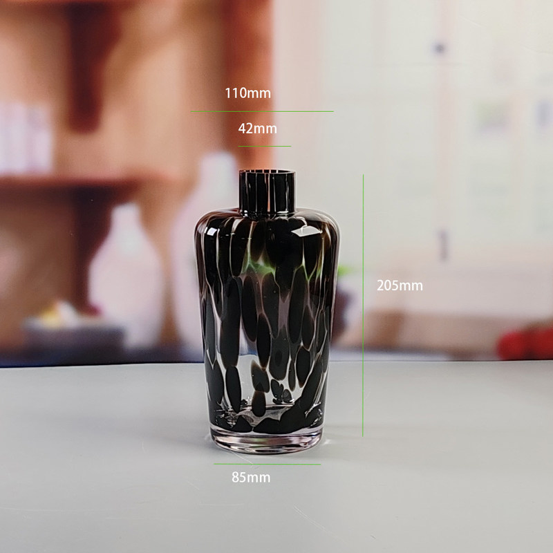 جودة Handmade Amber Glass Vase Modern Unique Vase for Table Centerpiece Decorative Flower Vases for Home Office Wedding(S size) مصنع