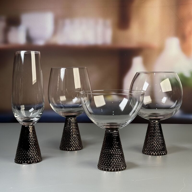 جودة Electroplate Diamond Base Wine Glass Set مصنع