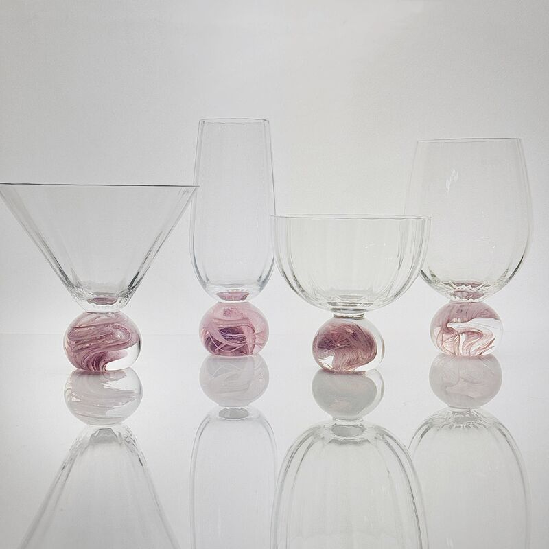 جودة High Clarity Pink Cloud Crystal Wine Glass Set Designed for in Restaurants Bars and Wine Tasting Events Offering Superior Presentation مصنع