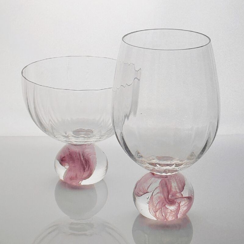 جودة High Clarity Pink Cloud Crystal Wine Glass Set Designed for in Restaurants Bars and Wine Tasting Events Offering Superior Presentation مصنع