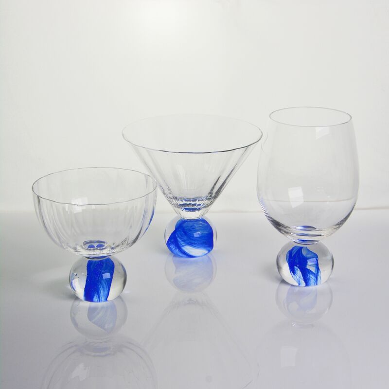 جودة Elegant Blue Cloud Crystal Wine Glass Set Ideal For Restaurants Hotels Bars And Catering Services Providing Superior Clarity And Style مصنع