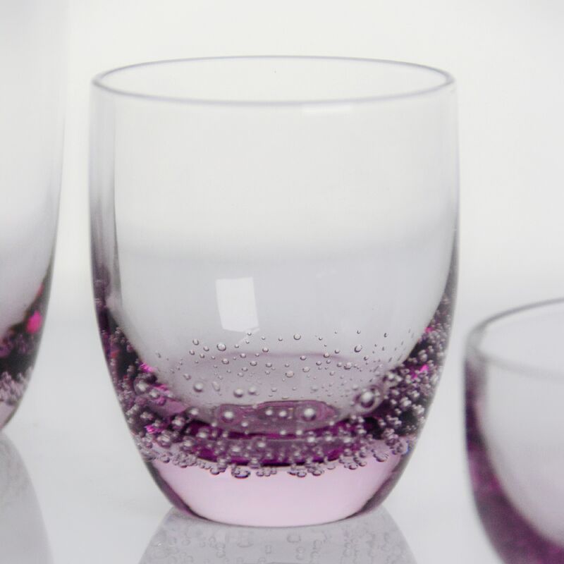 جودة Crystal Wine Glass handblown with subtle trapped bubbles and a soft lavender to clear gradient combining beauty and durability مصنع
