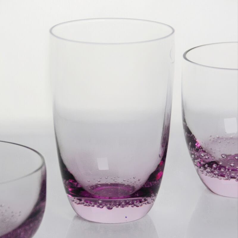 جودة Crystal Wine Glass handblown with subtle trapped bubbles and a soft lavender to clear gradient combining beauty and durability مصنع
