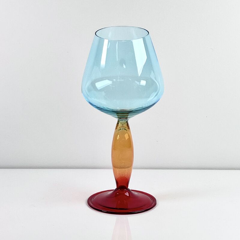 جودة Hand-Blown Gradient Color Borosilicate Wine Glasses, Multi-Color Artistic Stem Goblets for Wine, Cocktail, Home Bar & Party Decor مصنع