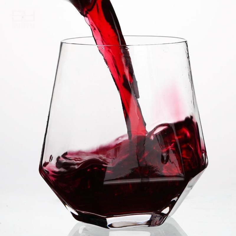 جودة Diamond Geometric Gold Rim Crystal Glass Tumblers , Glass Drinking Cup مصنع