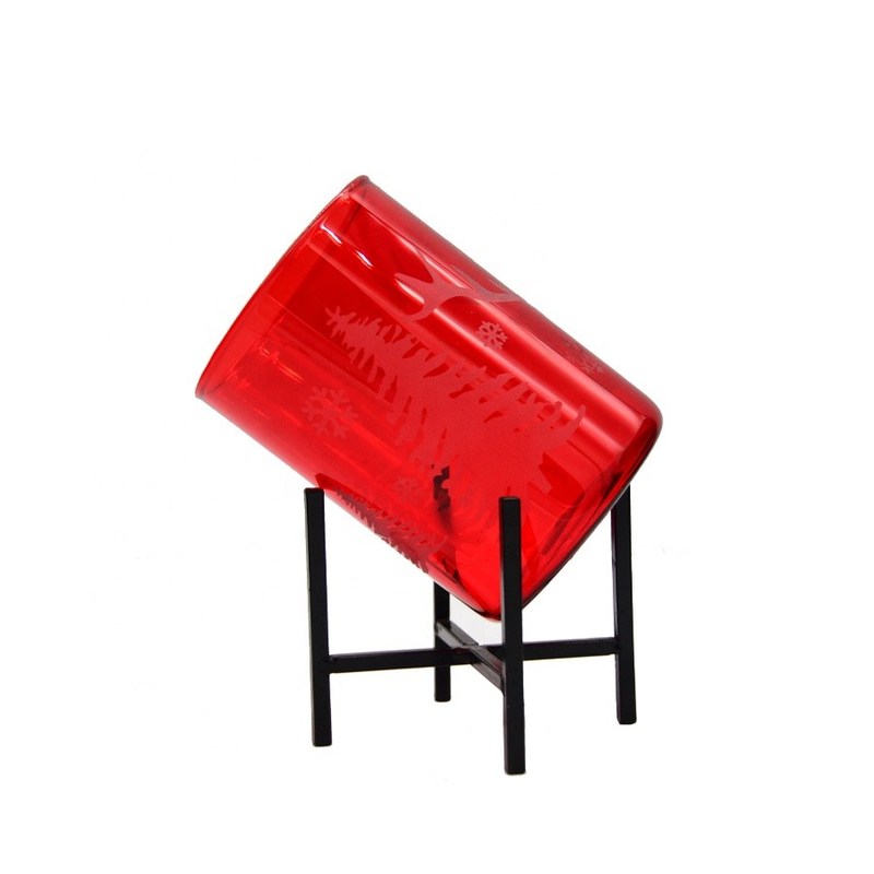 جودة Brosilicate Glass Candle Holders With Etched Christmas Pattern مصنع