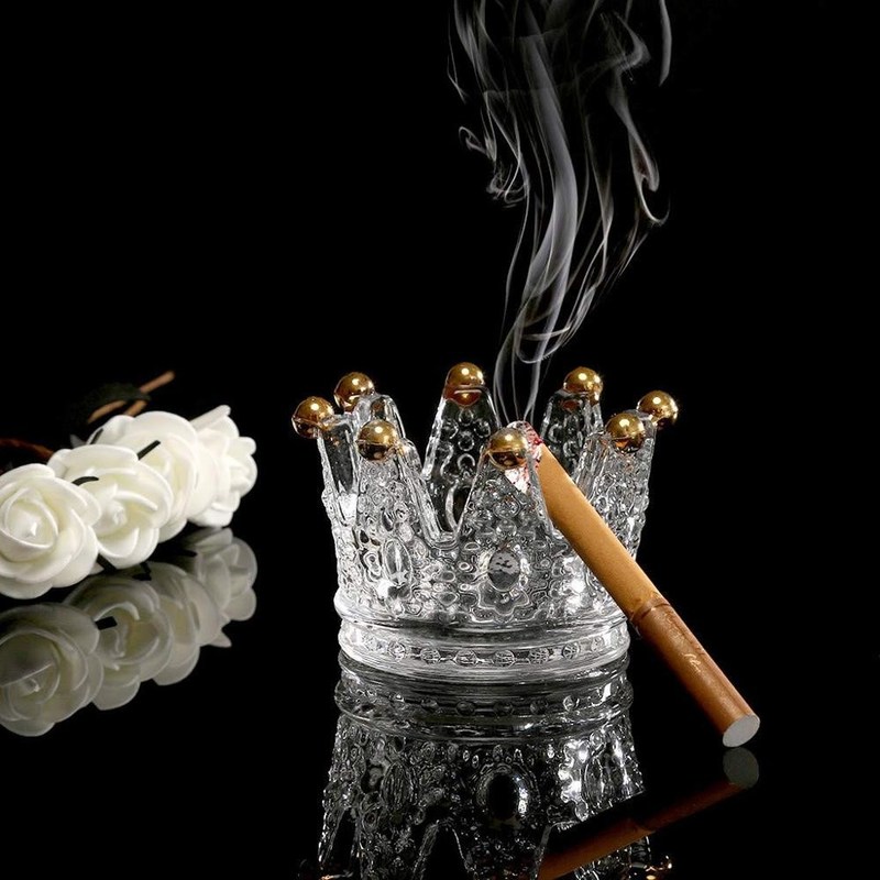 جودة Classic Crown Clear Glass Candle Holders مصنع