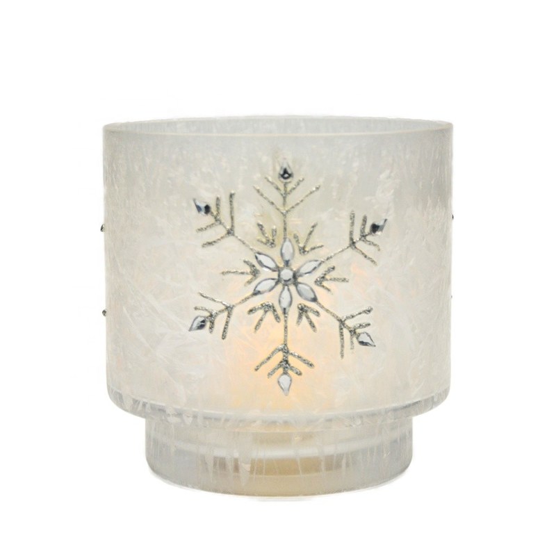 جودة Snow Flake Glass Candle Holders مصنع