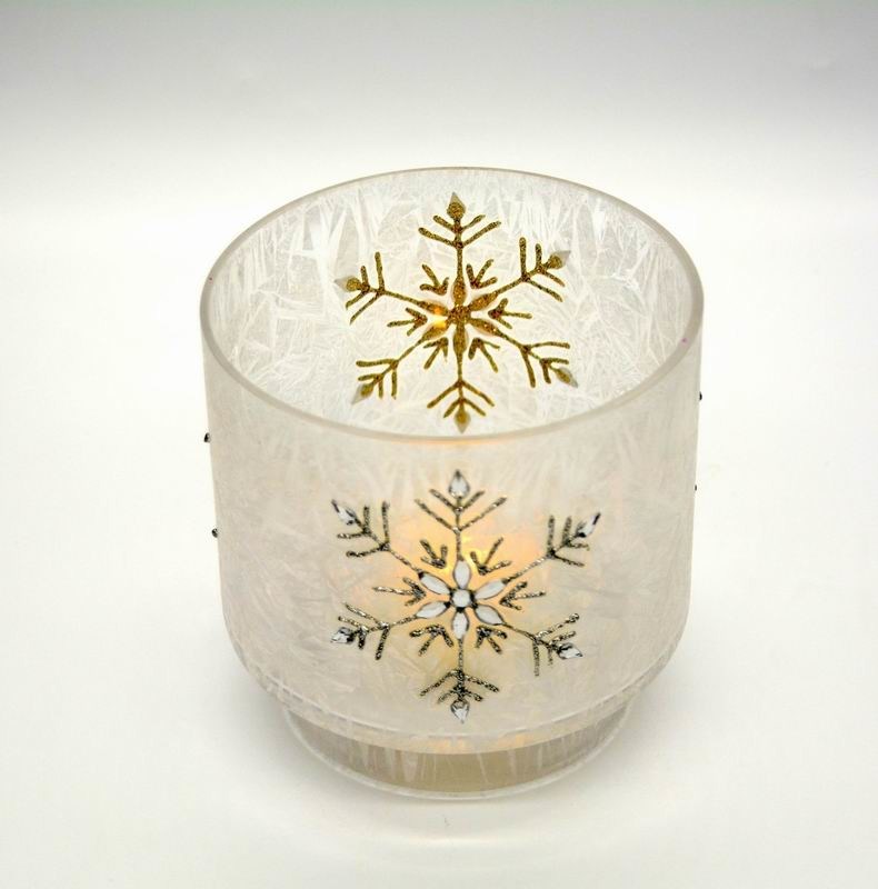 جودة Snow Flake Glass Candle Holders مصنع