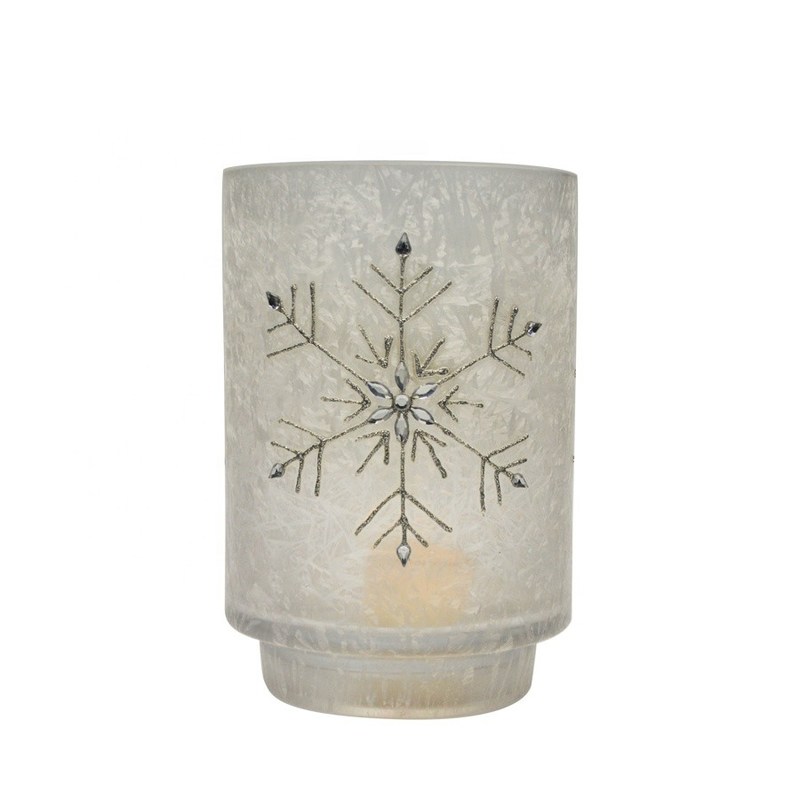 جودة Snow Flake Glass Candle Holders مصنع