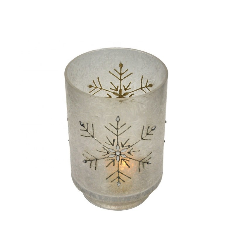 جودة Snow Flake Glass Candle Holders مصنع