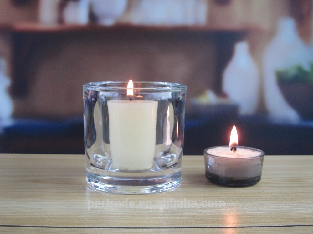 جودة Thick Wall Glass Cylinder Candle Holders For Table Decoration مصنع