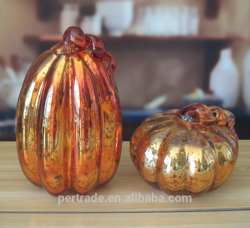 جودة Pumpkin Lantern Antique Glass Candle Holders For Halloween مصنع