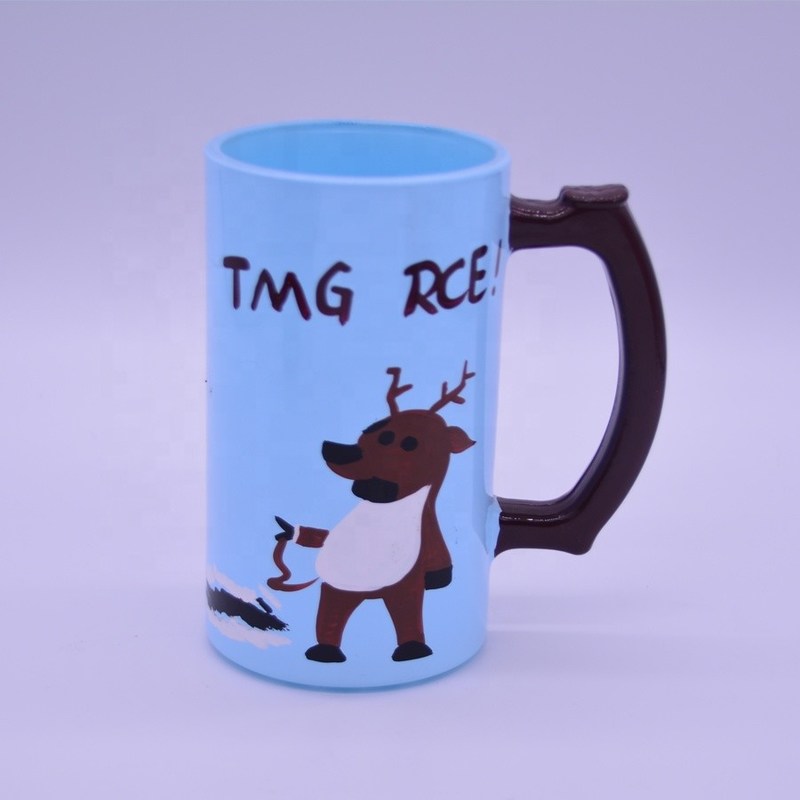 جودة Color Decorated Steins Customize Handpainted Glass Beer Mug مصنع