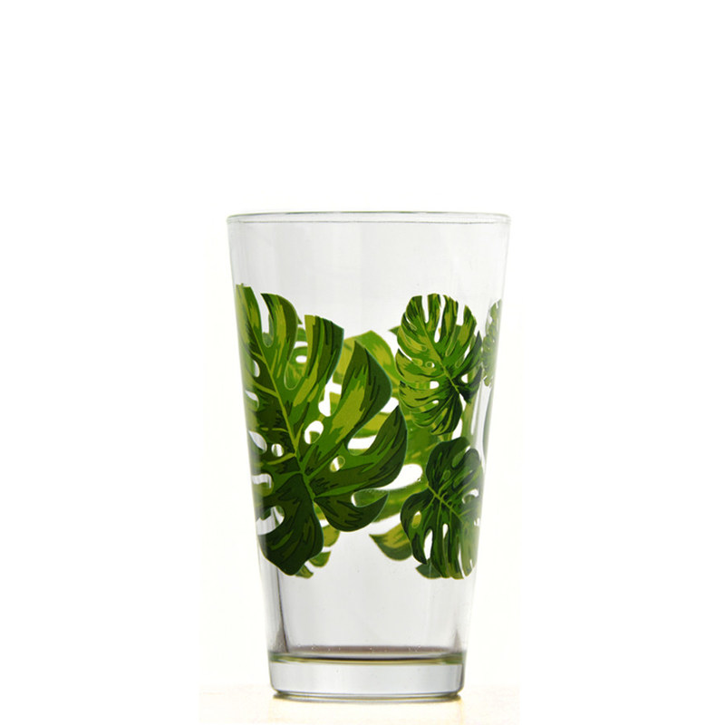 جودة Monstera Leaf 16 Oz Beer Glasses With Color Decal مصنع