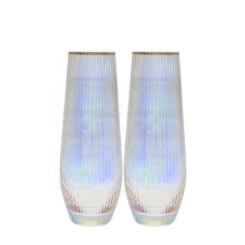 جودة Ion Plated Rainbowl 16 Oz Stemless Wine Glass , Antique Crystal Wine Glasses مصنع