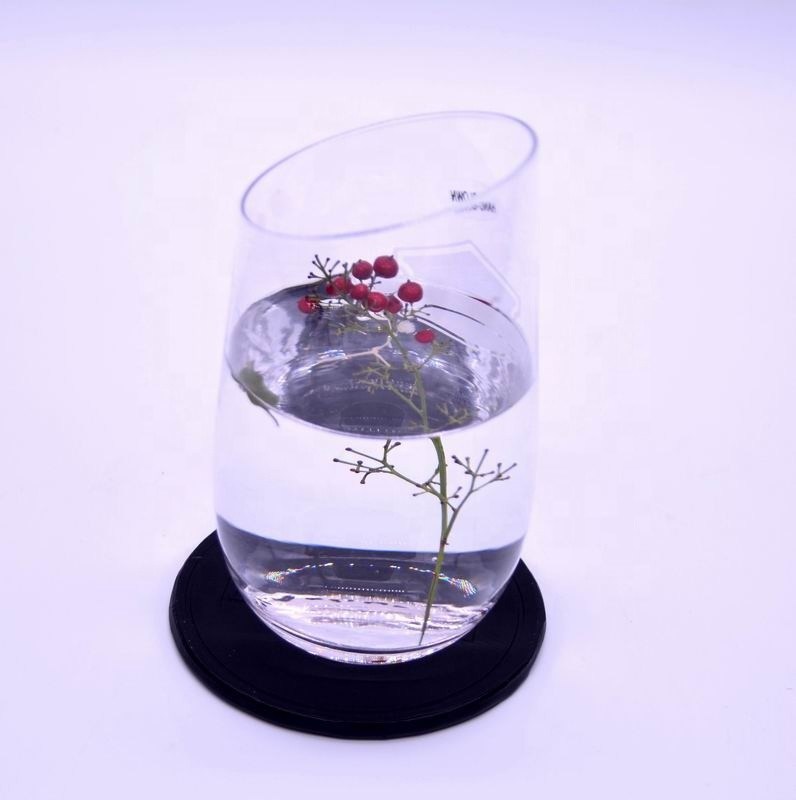 جودة Bevel Oblique Edge Stemless Crystal Wine Glass With Angle Top مصنع