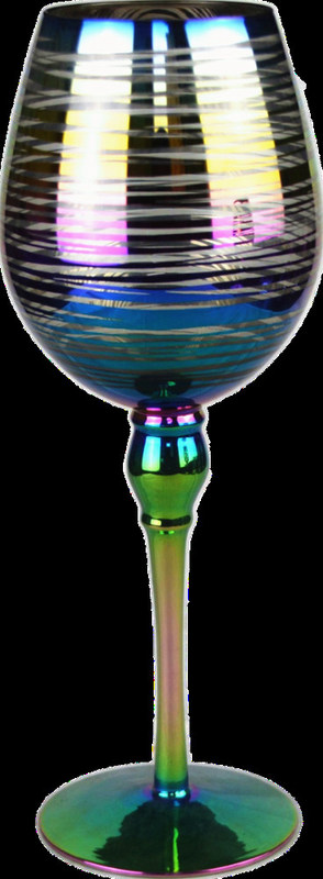 جودة Laser Circles Pattern Iridescent Crystal Wine Glass With Pearl Stem مصنع