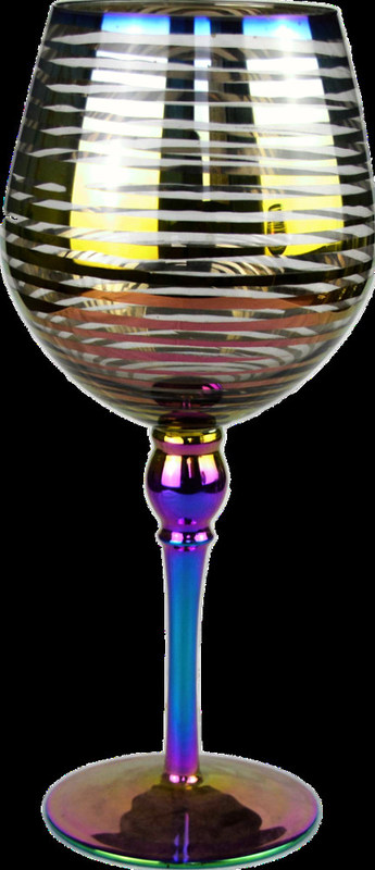 جودة Laser Circles Pattern Iridescent Crystal Wine Glass With Pearl Stem مصنع