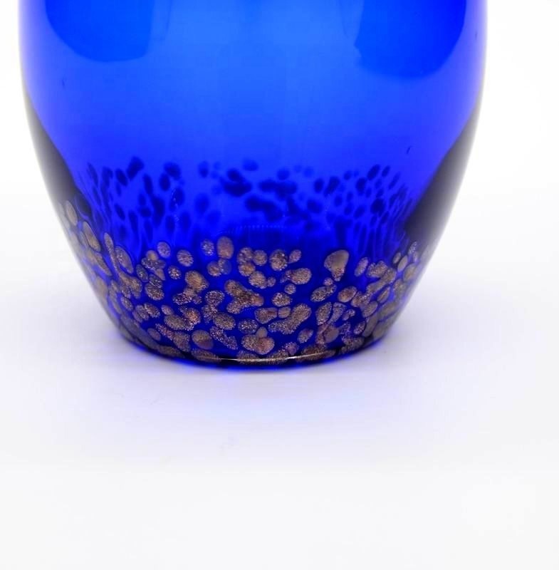 جودة Handblowned Blue Rock Golden Dots Crystal Wine Glass مصنع