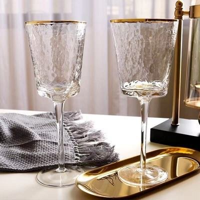 جودة Hammer Texture Crystal Wine Glass In Triangle Shape مصنع