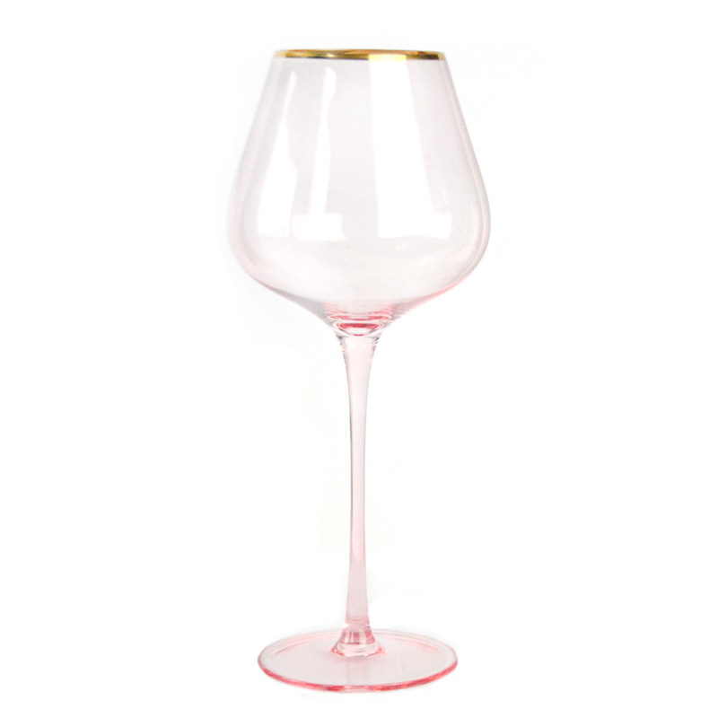 جودة Gold Rim Pink Crystal Wine Glass For Holiday Party مصنع