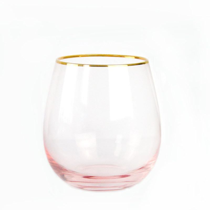 جودة Gold Rim Pink Crystal Wine Glass For Holiday Party مصنع