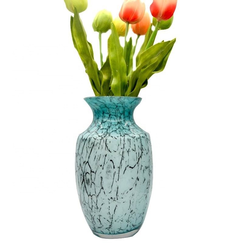 جودة Oriental Color Marble Decorative Glass Vase , Tall Centerpiece Vases For Hotle مصنع