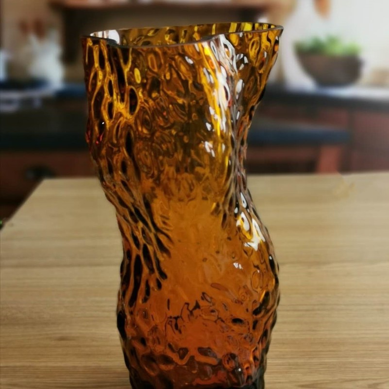 جودة Tree Stump Shaped Customize Color Decorative Glass Vase مصنع