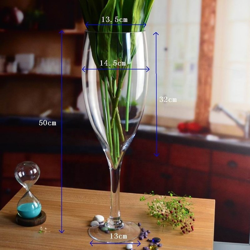 جودة Europe Style Long Stem Glass Vase Centerpiece For Party مصنع