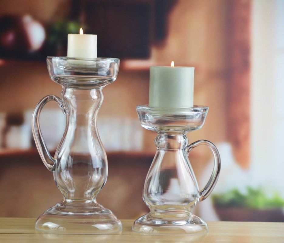 جودة New Design Hand Blown Decorative Glass Vase With Handle مصنع