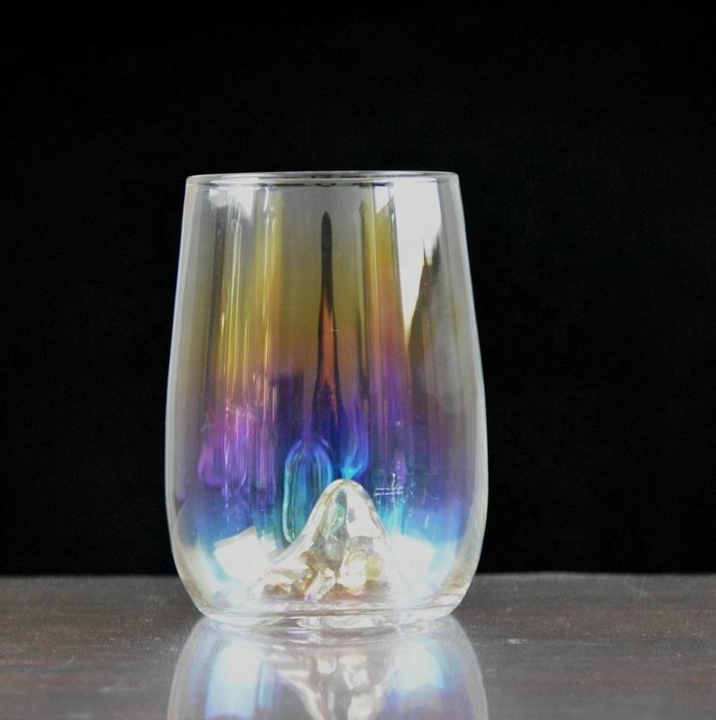 جودة 14 Oz Whiskey Glasses With Creative Ice Montain Bottom مصنع