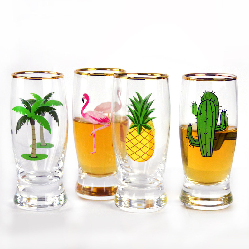جودة Color Decal Printed Unique Shot Glasses مصنع