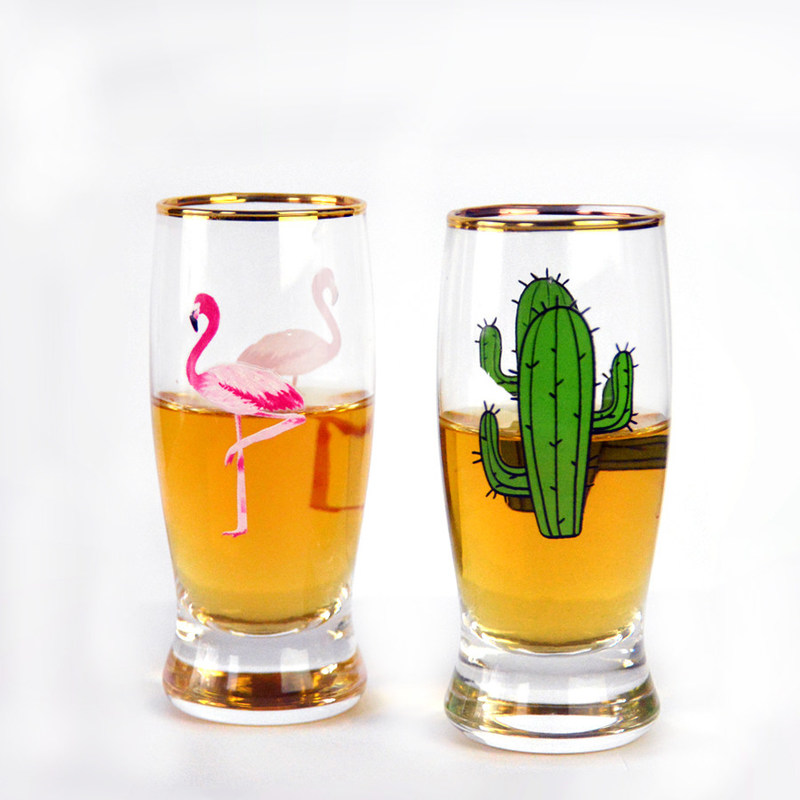 جودة Color Decal Printed Unique Shot Glasses مصنع
