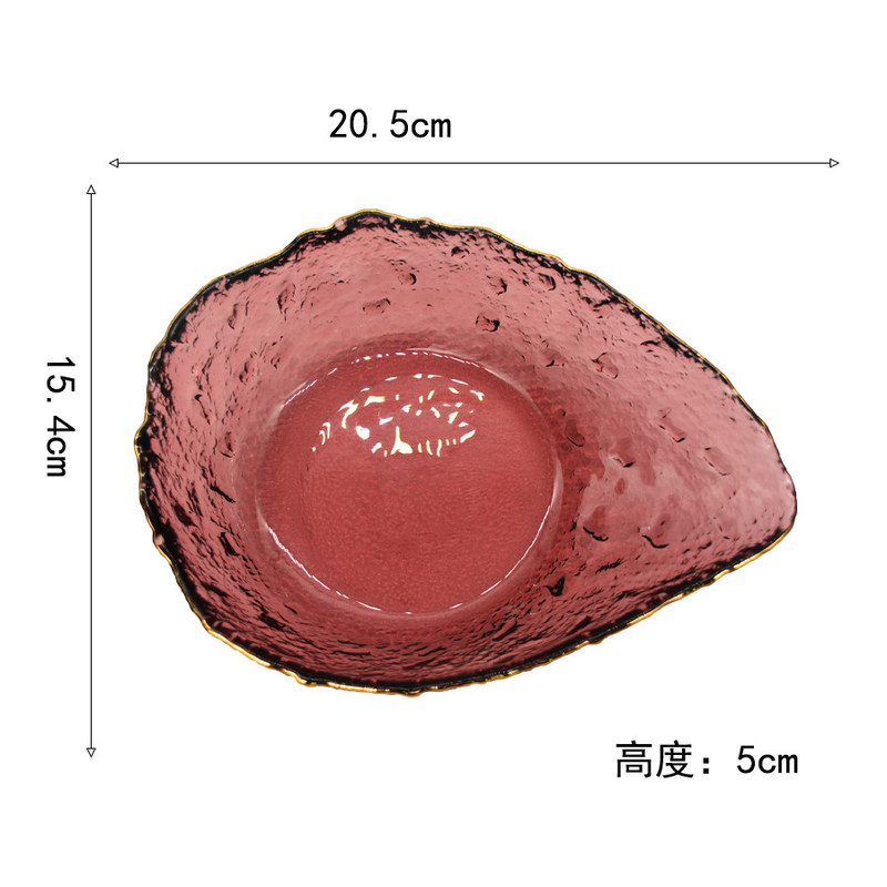جودة Irregular shaped Colored Creative Glass Charger Plates مصنع