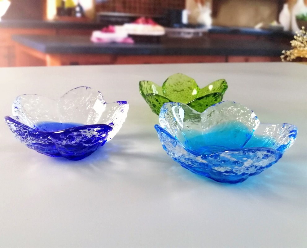 جودة Ins Cherry Blossom Glass Sauce Plates For Dinner Table مصنع