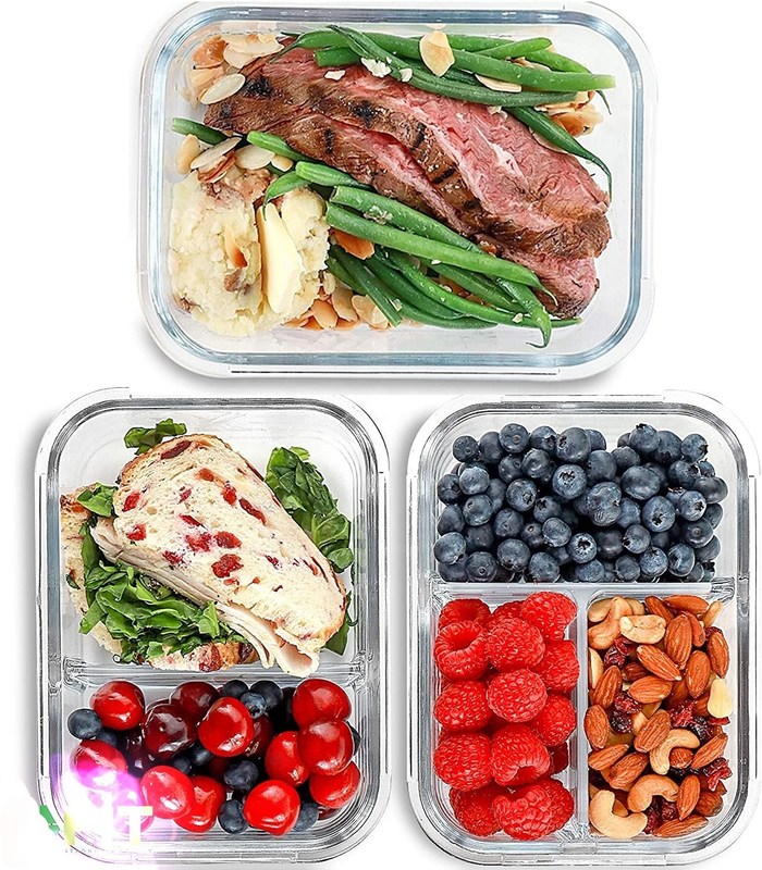جودة Borosilicate Pressed Glass Lunch Boxes With Locking Lids مصنع