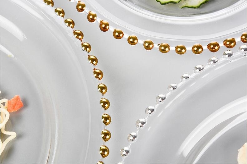 جودة Gold Decorated Glass Charger Plates مصنع