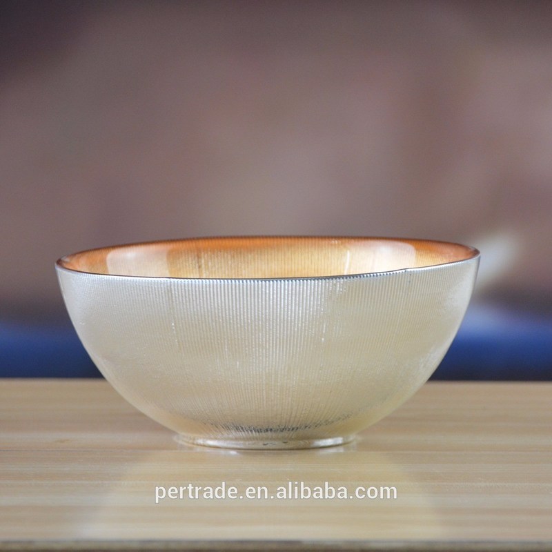 جودة Silver Gold Decorated Glass Charger Plates For Salad Bowl مصنع