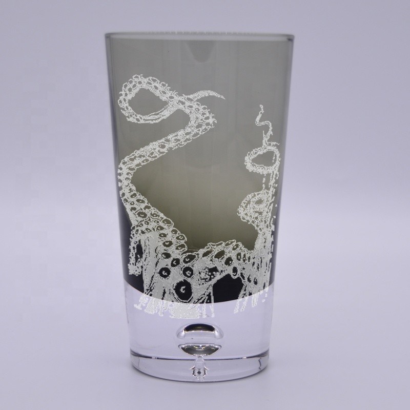 جودة Grey Color Air Bubble Bottom Unique Cocktail Glasses . Bohemian Drinking Glasses مصنع