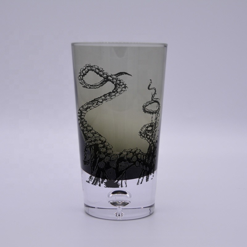 جودة Grey Color Air Bubble Bottom Unique Cocktail Glasses . Bohemian Drinking Glasses مصنع