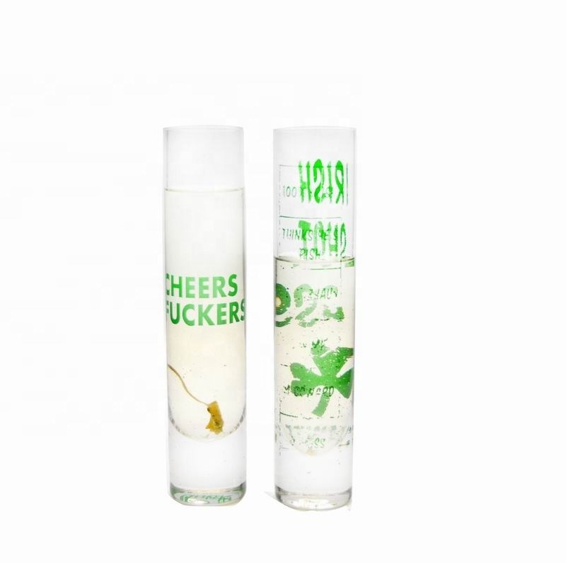 جودة Long Sparkling Crystal Cocktail Glasses With Color Decal مصنع