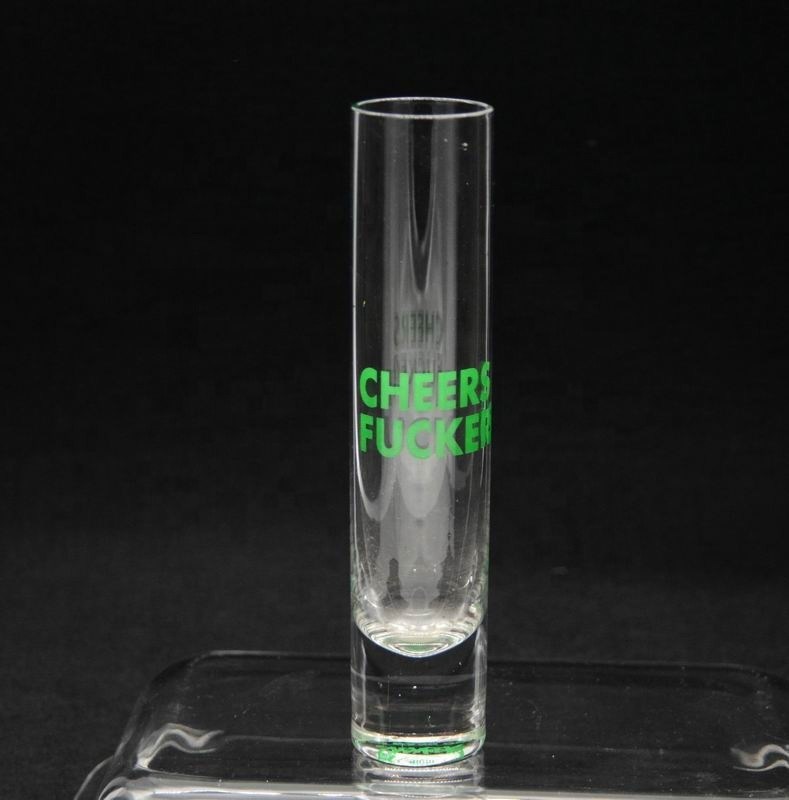 جودة Long Sparkling Crystal Cocktail Glasses With Color Decal مصنع