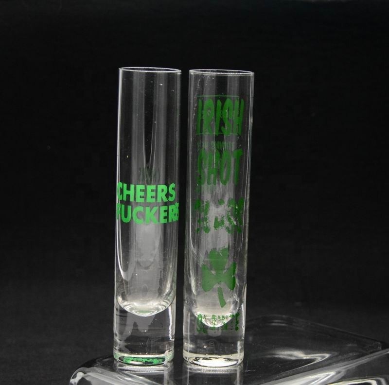 جودة Long Sparkling Crystal Cocktail Glasses With Color Decal مصنع