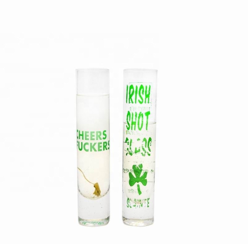 جودة Long Sparkling Crystal Cocktail Glasses With Color Decal مصنع