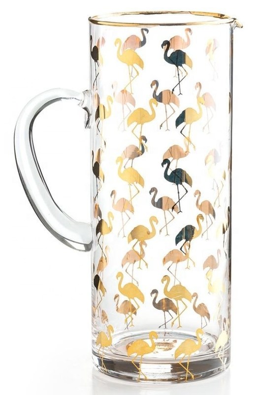 جودة Golden Flamingo Printed Crystal Highball Glasses For Restaurant مصنع