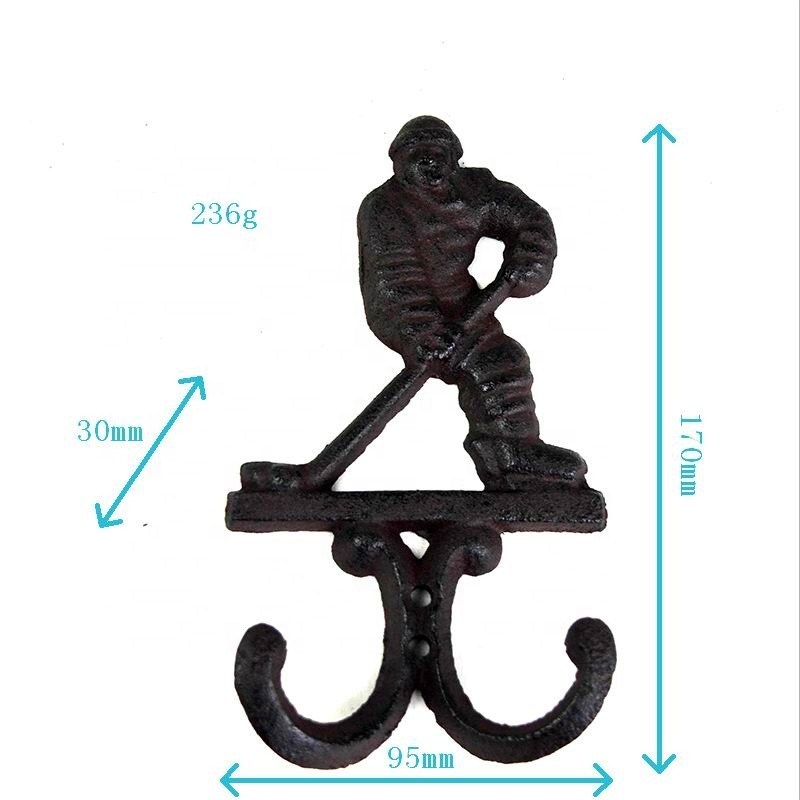 جودة Ice Hockey Rustic Cast Iron Coat Hooks Cast Iron Crafts مصنع