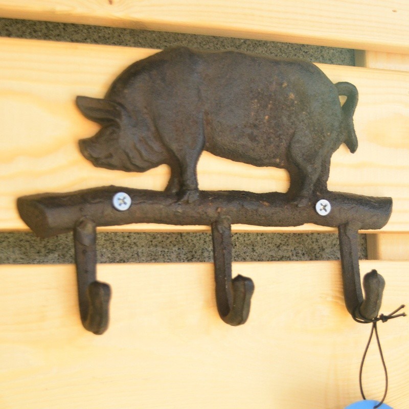 جودة Pig Shape Vintage Decorative Iron Wall Hooks For Home مصنع